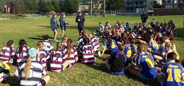 RugbyBarrett's tweet photo. Illawarra Schoolgirl Rugby Sevens @Kiama_Rugby with @Aussie7s stars Emma Tonegato &amp; Nicole Beck #FutureTahs #rugby7's http://t.co/jeNWBGFRl1