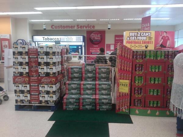 "World Cup at Tesco Leyton..... Come on England"