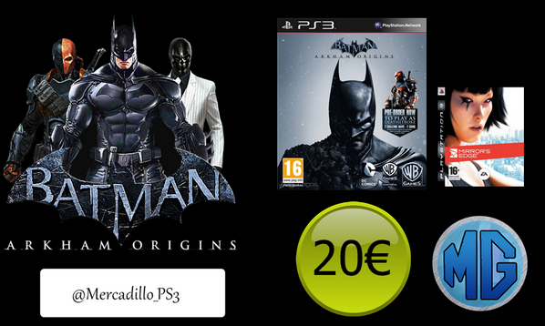 Mercadillo_PS3's tweet photo. Novedad #PS3: Aterriza en @Mercadillo_PS3 BATMAN ARKHAM ORIGINS &amp; trae de regalo en exclusiva: MIRRORS EDGE http://t.co/Wf9psn2ZyU