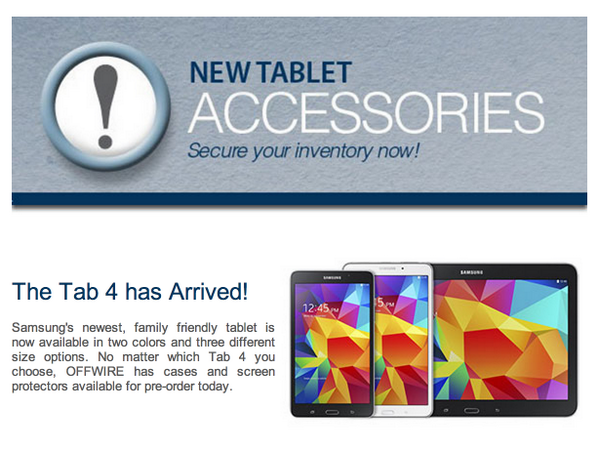 OFFWIRE's tweet photo. Samsung Tab 4 is here! We have a great case option from @TridentCase available. http://t.co/47PfA1BNLe http://t.co/HtvAmhfHd3