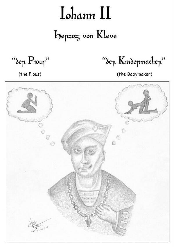 revengeofsolidi's tweet photo. A day in the life of the Duke of Cleves: "hmmm, which epithet shall it be today?" @SexyCodicology #babymaker http://t.co/eUXN8FvU75