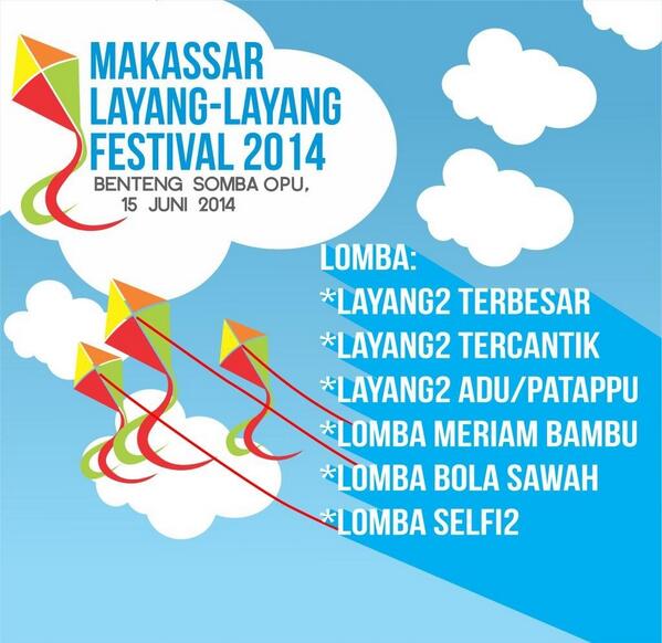 MAKASSAR LAYANG-LAYANG FESTIVAL 2014
BENTENG SOMBA OPU
15 juni 2014
#infoeventmakassar