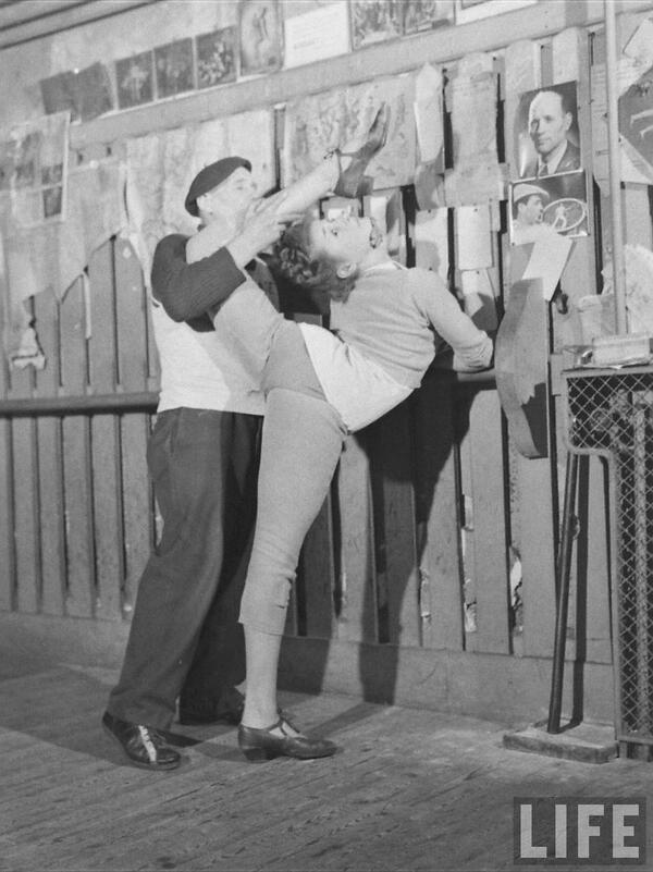 #TBT Love this 1947 photo taken by #HansWild for #LIFEMagazine at a school for #acrobats in Paris.