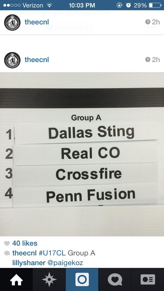 The U17's group for ECNL playoffs