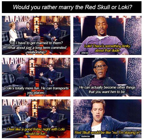 crazyformf's tweet image. So would you rather marry Red Skull or Loki?
