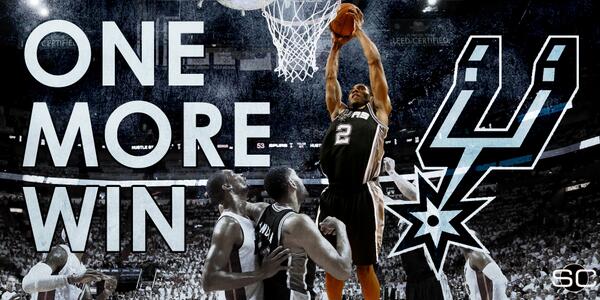 SportsCenter's tweet photo. Spurs blow out Heat in Game 4, 107-86. 
• Kawhi Leonard: 20 Pts, 14 Reb, 3 Stl, 3 Blk
• San Antonio leads series, 3-1 http://t.co/bD6PXJkJ8f