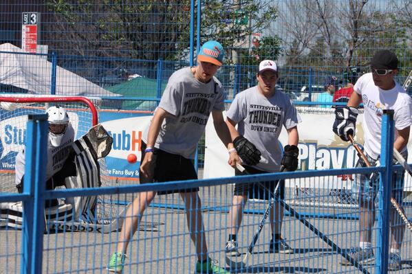 StittsvilleTDU's tweet photo. Here's a pic of Captain @seanleduc18 and @1713jefferson and AllStar goalie @oxborough72 shot block leaders these 2!👍 http://t.co/14q47QkMDN