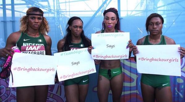 Omojuwa's tweet image. Nigerian athletes scream #BringBackOurGirls