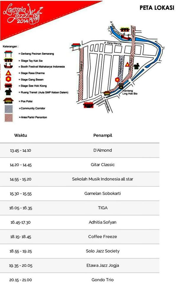 Rundown + denah lokasi stage coffee freeze di <a href="/LoenpiaJazz/">Loenpia Jazz</a> nih , kita di stage indoor rasa dharma, cek !!