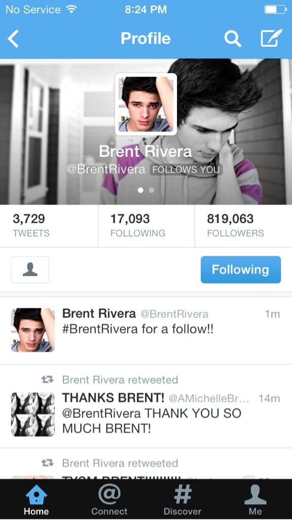 tbhbtr's tweet photo. RT an ill dm this link to @BrentRivera maybe he'll follow you :) #BrentRivera http://t.co/NPFTdDK4YP