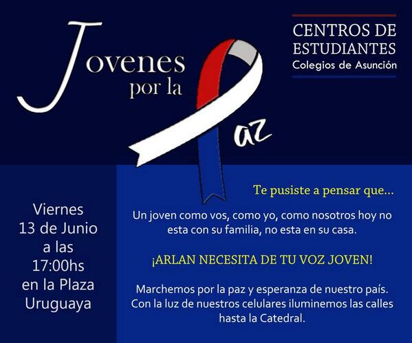 cecma2014's tweet photo. #jovenesporlapaz Viernes 13 de junio 17:00 hs. Convocatoria Plaza Uruguaya http://t.co/luAmwzdN5m