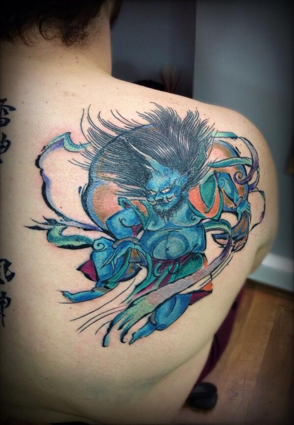 NestorasFotiadis on X: "Japan God of tempest wind..!!!#tattoo #japantattoo  #art #backpiece #tattooglyfada #bodyart http://t.co/8SSsZnbEMt" / X