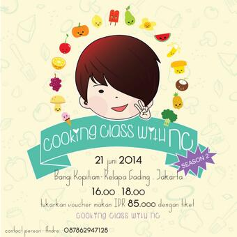 Cooking class with <a href="/NC_FAME/">nickofernandes</a> 😘 😘 ..bs daftar sm kita jg ^^d ikutan yok Famous &amp; NCious!!! *todongsatu2*