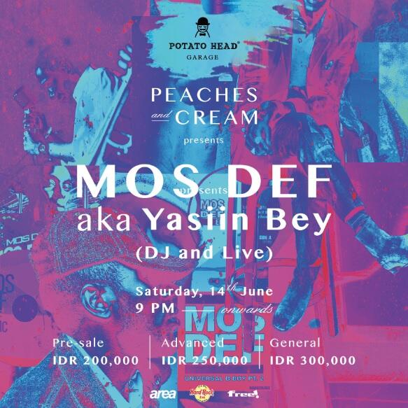 MOS DEF. Aka Yasiin Bey LIVE &amp; DJ| June 14 at <a href="/pttheadgarage/">Potato Head Garage</a>. Tickets: 02157973330 | VIP : reservation@pttgarage.com