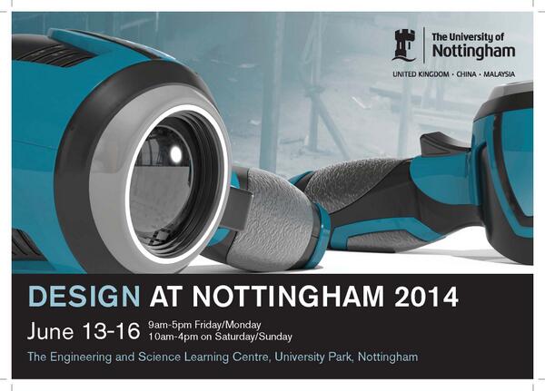 UniofNottingham's tweet image. See tomorrow&apos;s ideas today - the Design at Nottingham degree show, 13 to 16 June: goo.gl/SufDi2  #lovenotts