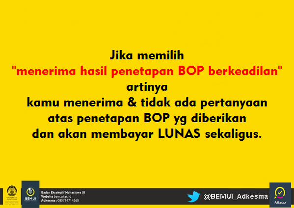 BEMUI_Adkesma's tweet photo. Jika kamu memilih pilihan "menerima hasil penetapan BOP berkeadilan" artinya.... http://t.co/p8JDK0DWmh