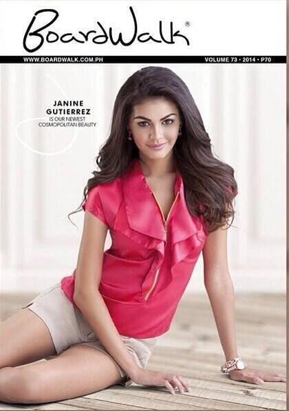 JanElmoGlobal's tweet photo. Grab this month's #BoardwalkPH catalog and see the latest face of the #CosmopolitanCollection @janinegutierrez !” http://t.co/Wbr6KLVVa0