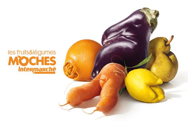 intermarche's tweet photo. Les Fruits &amp; Légumes Moches: ils sont laids, mais ils sont aussi bons que les autres… Et 30% moins chers ! #TousUnis http://t.co/ZzhrASNUjI