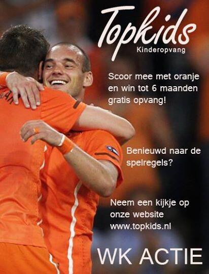 Scoor mee met #oranje en win tot 6 maanden gratis #kinderopvang ga naar topkids.nl voor de spelregels!