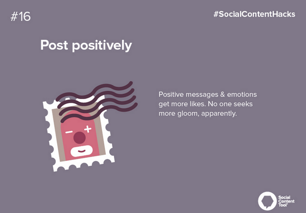 SCTapp's tweet image. #SocialContentHacks: Spread some good vibes :-) #social #content #marketing #strategy