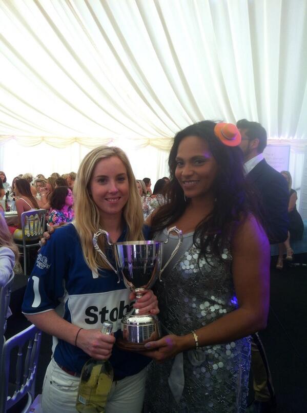Cheshire_Polo's tweet photo. @magaligorre presenting the @Bentley_Manc Ladies Day Cup to Katie Jenkinson, patron of the winning Stobart team! http://t.co/XEeyzbS1Hl