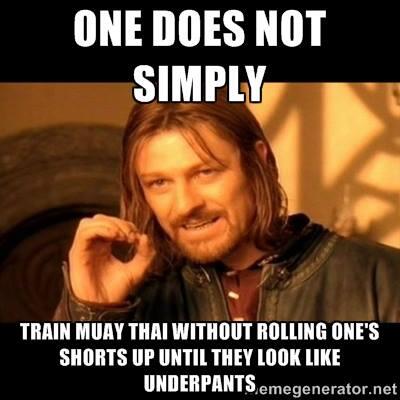 JasonSparkplug's tweet image. I&apos;m guilty!  I roll my shorts up almost until my junk hangs out.  #MuayThai