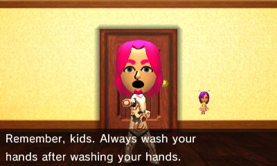 UltraTomodachi's tweet photo. Keep washing! #washyourhands #TomodachiLife #3DS http://t.co/BOJQFmg9UP