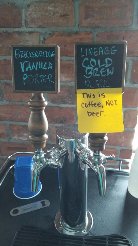 adamrensel's tweet photo. Yes, we love coffee so much here at envylabs and code school that we replaced one of our beer kegs with some coldbrew http://t.co/LKJYmaD4oo