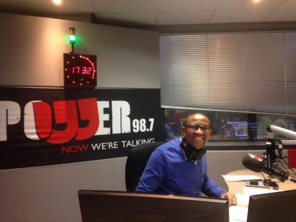 Powerfm987's tweet photo. @Andile_Khumalo in studio doing his very first radio #POWERBusiness. He's on until 7pm, phone him on 0861 987 000. http://t.co/IteIXC0vdP