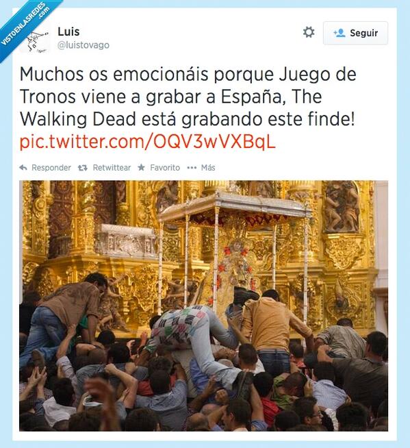 vistoenlasredes's tweet photo. The Walking Rocieros por @luistovago http://t.co/l0Q7BAh52V http://t.co/JIK39AppGB