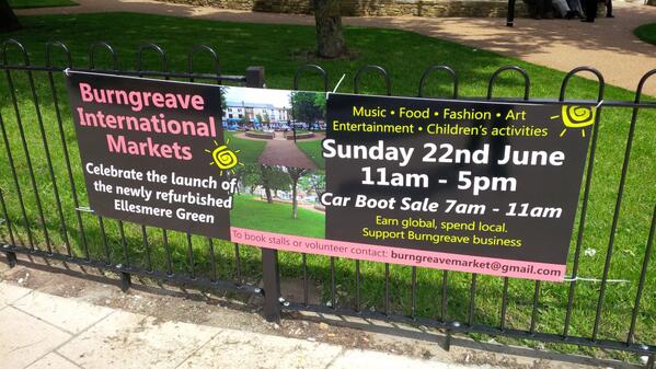 Burngreave International Market Sunday 22nd June 11am to 5pm at the Newly Refurbished Ellesmere Green