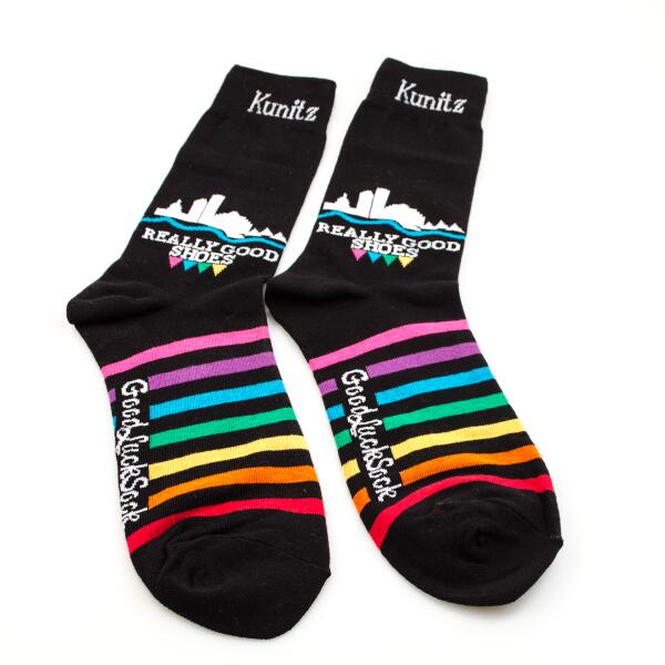 Y'all know that all the really good shoes in #yeg are at #kunitzshoes. Presenting our #goodlucksock collab.