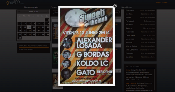 gauapp's tweet photo. El #viernes @SweetanVicious reune a @djGato88 @ALEXANDERLOSADA @Gbordas_bilbo @LCKoldo ,entrada gratis y fiestón no?? http://t.co/fRzDK9PL8O