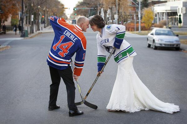 somethingtrue_'s tweet photo. A "Vintage&amp; #CanadianHockey" theme = #weddingcrushwednesday. More photos here: http://t.co/nmnR6HD7lB #gonucksgo http://t.co/jg8SDmOBF6