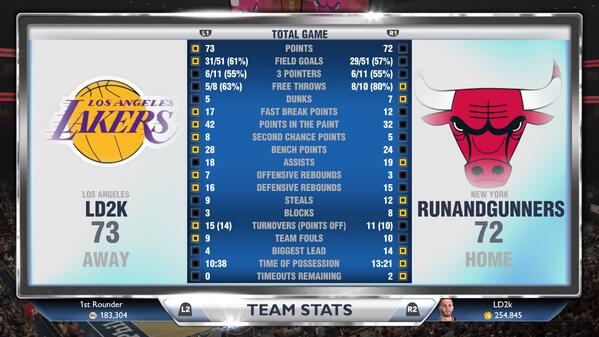 Great #NBA2K14 sim game against @Lilspaz57. Got him.