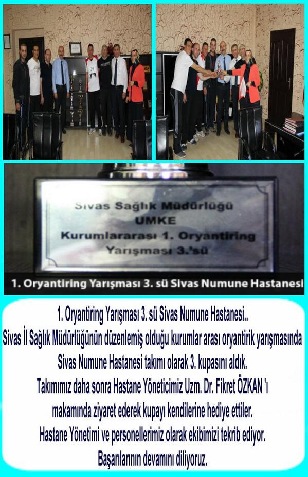 1. Oryantiring Yarışması 3. sü Sivas Numune Hastanesi..