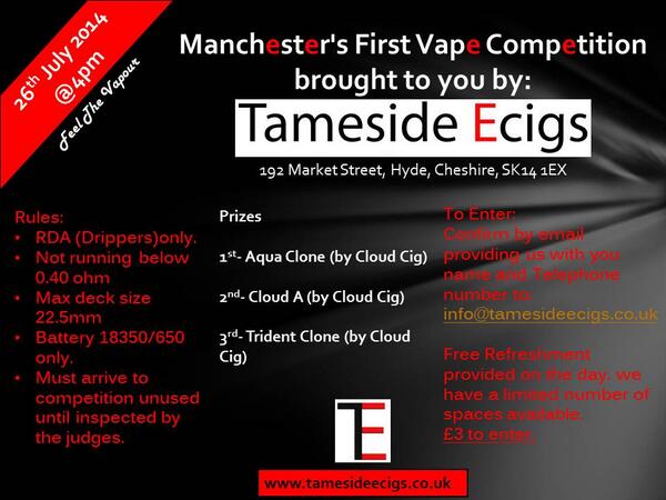 TamesideEcigs's tweet photo. Come on get signed up, show us your coiling skills http://t.co/cuwmykDp5c