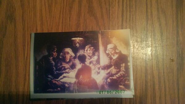 60foster's tweet image. The potatoes eaters by van gogh painting