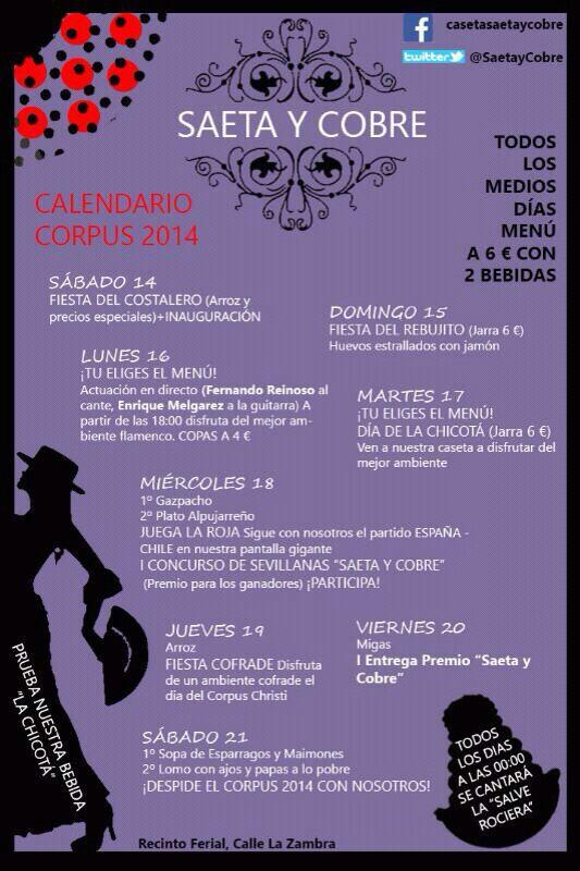 Para todo el que no pueda estar en Caseta el RONEO💃😄a visitar a nuestra caseta hermana <a href="/SaetayCobre/">Caseta SaetayCobre</a>. Su programacion👉