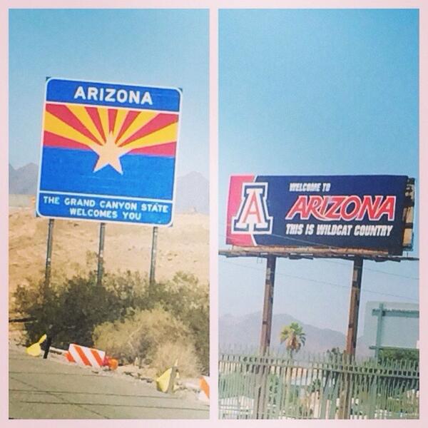 DylannB's tweet photo. One state down!!!! Hello Arizona - where it is a chilly 106 http://t.co/ZUAmOVeZW2