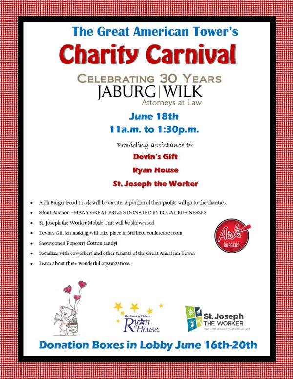 Jaburg_Wilk's tweet photo. Come learn about three great charities next Wednesday and get some gourmet burgers from @aioliburgers! See you there http://t.co/lVxrHXw2TD