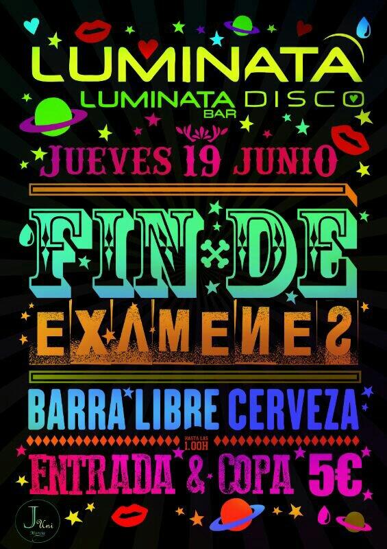 JUEVESUNI's tweet photo. Jueves + Viernes + Jueves triple lío en Luminata para celebrar el merecido FIN DE EXAMENES!! #Ganas http://t.co/5vHA60CXZ9