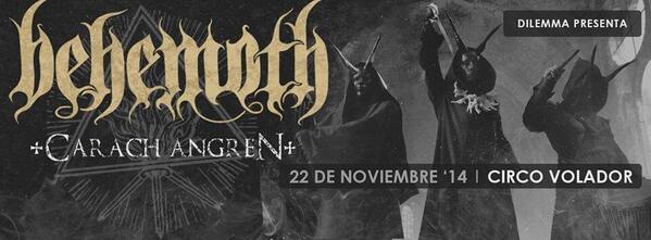 CarachAngrenMex's tweet photo. @carachangren con @BehemothBand en la ciudad de México este 22 de noviembre!! http://t.co/pvIqKLlx94