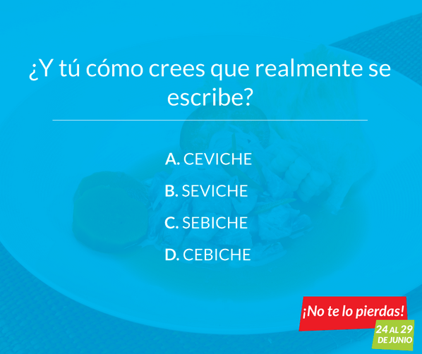 cebicheperu's tweet photo. Pon a prueba tu cultura culinaria y responde correctamente nuestra pregunta. http://t.co/MIVOEEQa8W