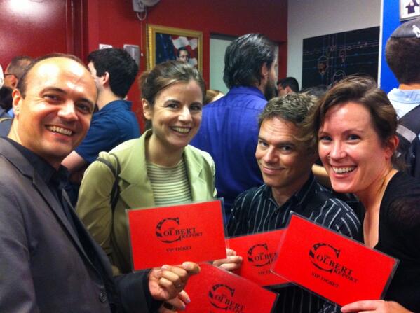 LaurenceLafforg's tweet photo. #colbertaudience #ColbertReport we are in! http://t.co/LYq2L1P6NM