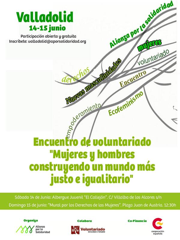 @AxSolidaridad Encuentro Voluntariado Valladolid,13,14 y15 Mujeres,hombres construyen mundo sostenible e igualitario