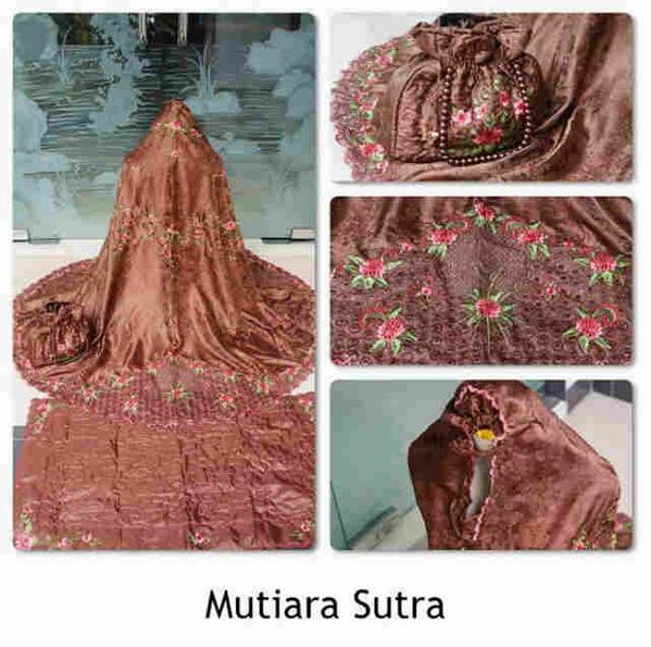 Mukena tas mutiara coklat, mat: semsut 230k