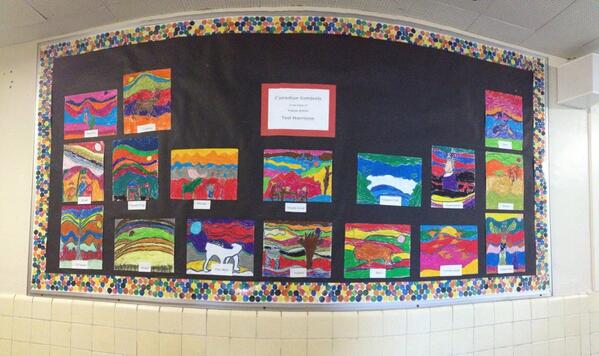 Beautiful colours in our Ted Harrison inspired Canadian symbol art! <a href="/tedharrisonart/">Ted Harrison Studio</a> #ArchwoodSchool <a href="/archwoodLRSD/">Archwood School</a>