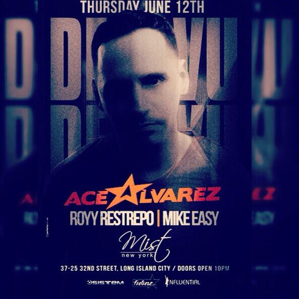 MistNewYork's tweet photo. It's going down tomorrow night: Thurs June 12 w/ @AceAlvarezNYC #royyrestrepo #mikeeasy : #longislandcity #queens http://t.co/47pawItNg3