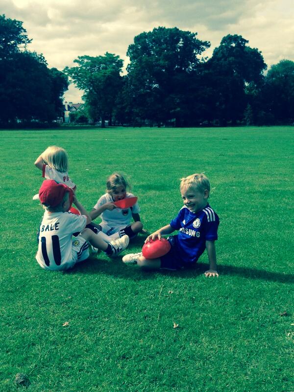 Having a giggle at football training ⚽️